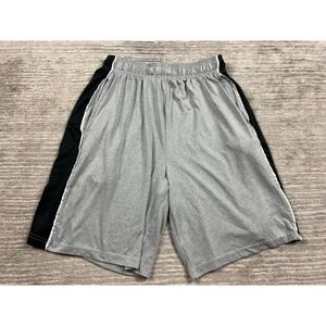 NBN Gear Shorts Mens L Gray Black Athletic Basketball Pockets Elastic Waist